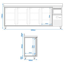 Masa frigorifica pentru bar GGM Gastro BGKF266DN (Inox) Thumb