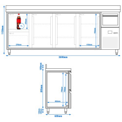 Masa frigorifica pentru bar GGM Gastro BGKF266DN#SBGKF12 (Inox) Thumb