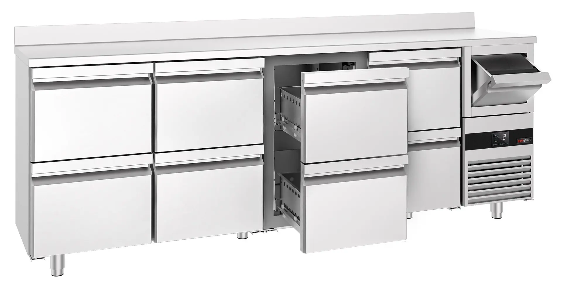 Masa frigorifica pentru bar GGM Gastro BGKF266DN8S (Inox)