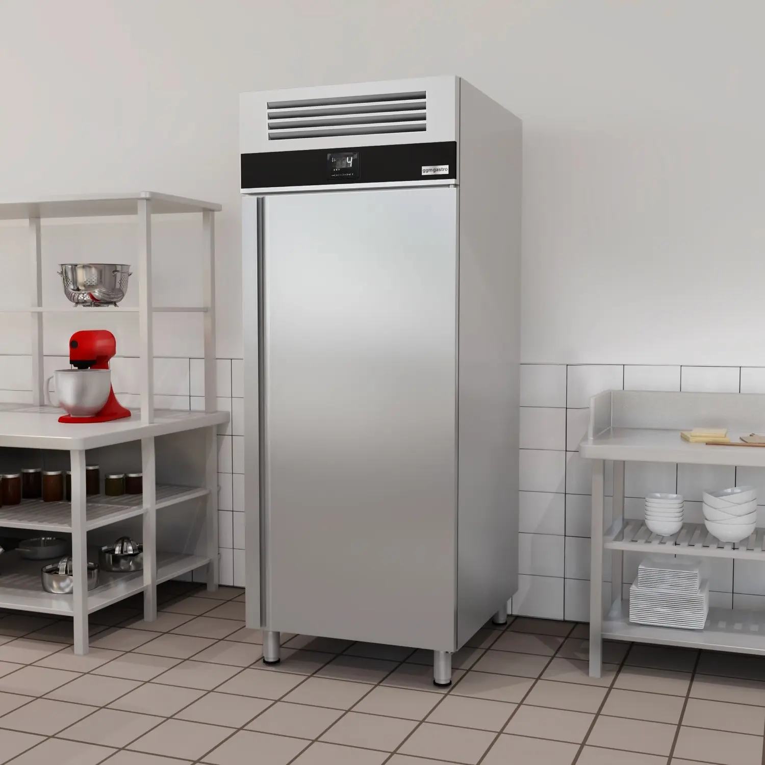 Холодильный шкаф GGM Gastro BKFE8060D (Inox) - 11