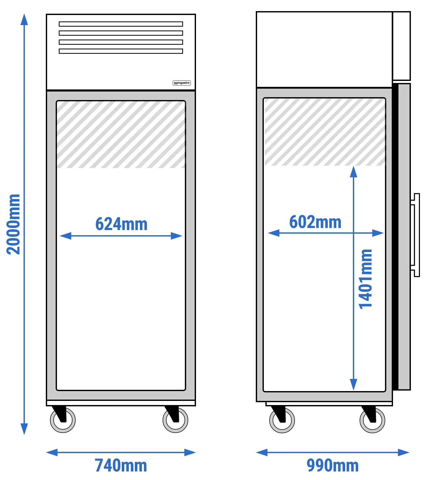 Холодильный шкаф GGM Gastro BKG800GND (Inox) - 4