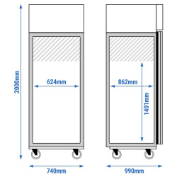 Холодильный шкаф GGM Gastro BKG800ND#07 (Inox) Thumb