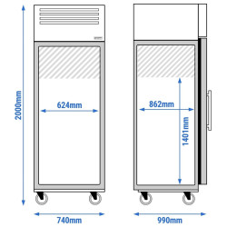 Морозильный шкаф GGM Gastro BTKG800GND#PT (Inox) Thumb