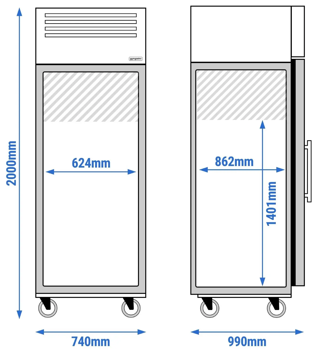 Морозильный шкаф GGM Gastro BTKG800GND#PT (Inox) - 3