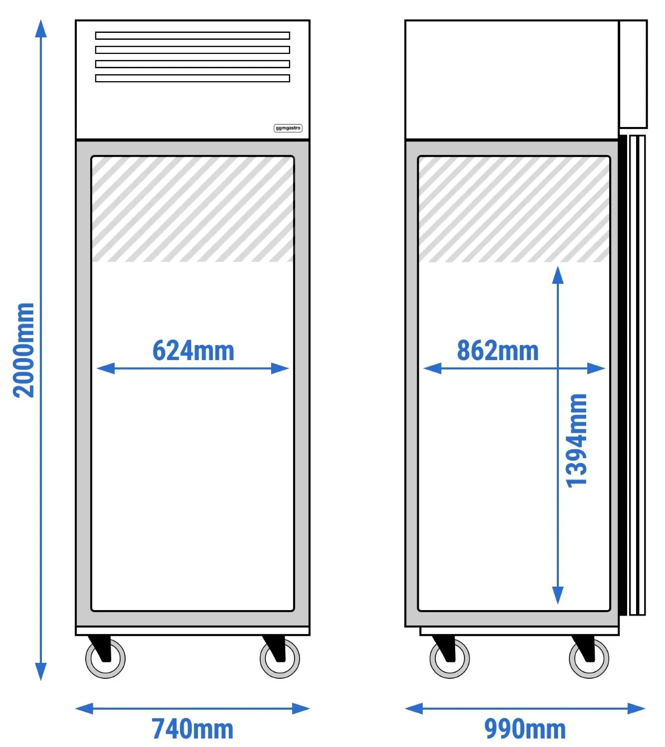 Морозильный шкаф GGM Gastro BTKG800ND (Inox) - 10