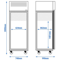 Морозильный шкаф GGM Gastro BTKG800ND#PT (Inox) Thumb