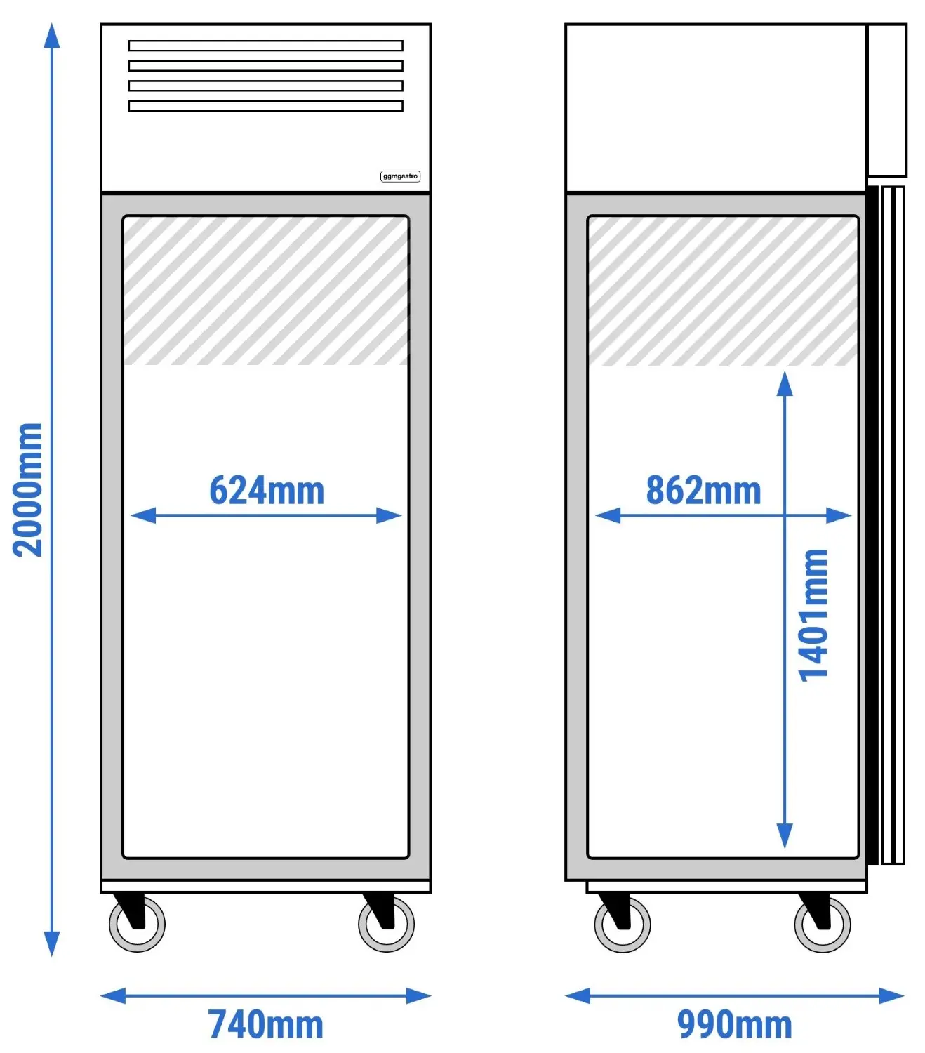 Морозильный шкаф GGM Gastro BTKG800ND#PT (Inox) - 8