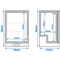 Барная холодильная витрина GGM Gastro BGI140 (Black) Thumb