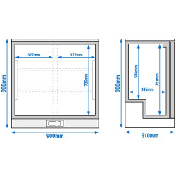 Vitrina frigorifica de bar GGM Gastro BGI220E (Inox) Thumb