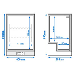 Барная холодильная витрина GGM Gastro BKG605EN (Inox) Thumb
