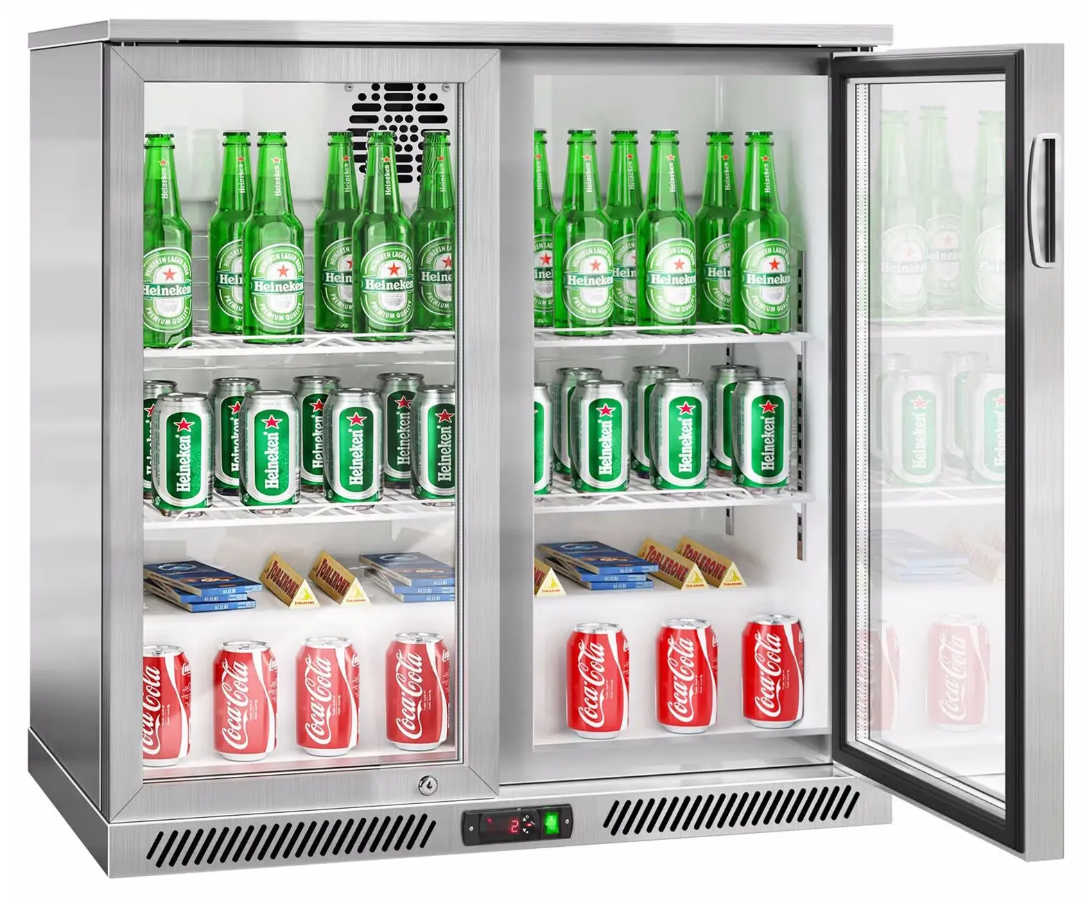 Барная холодильная витрина GGM Gastro BKG905EN (Inox) - 2