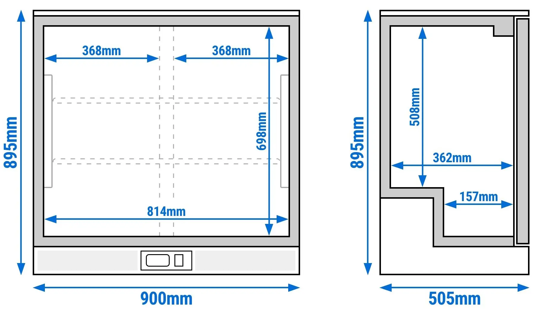 Барная холодильная витрина GGM Gastro BKG905EN (Inox) - 14