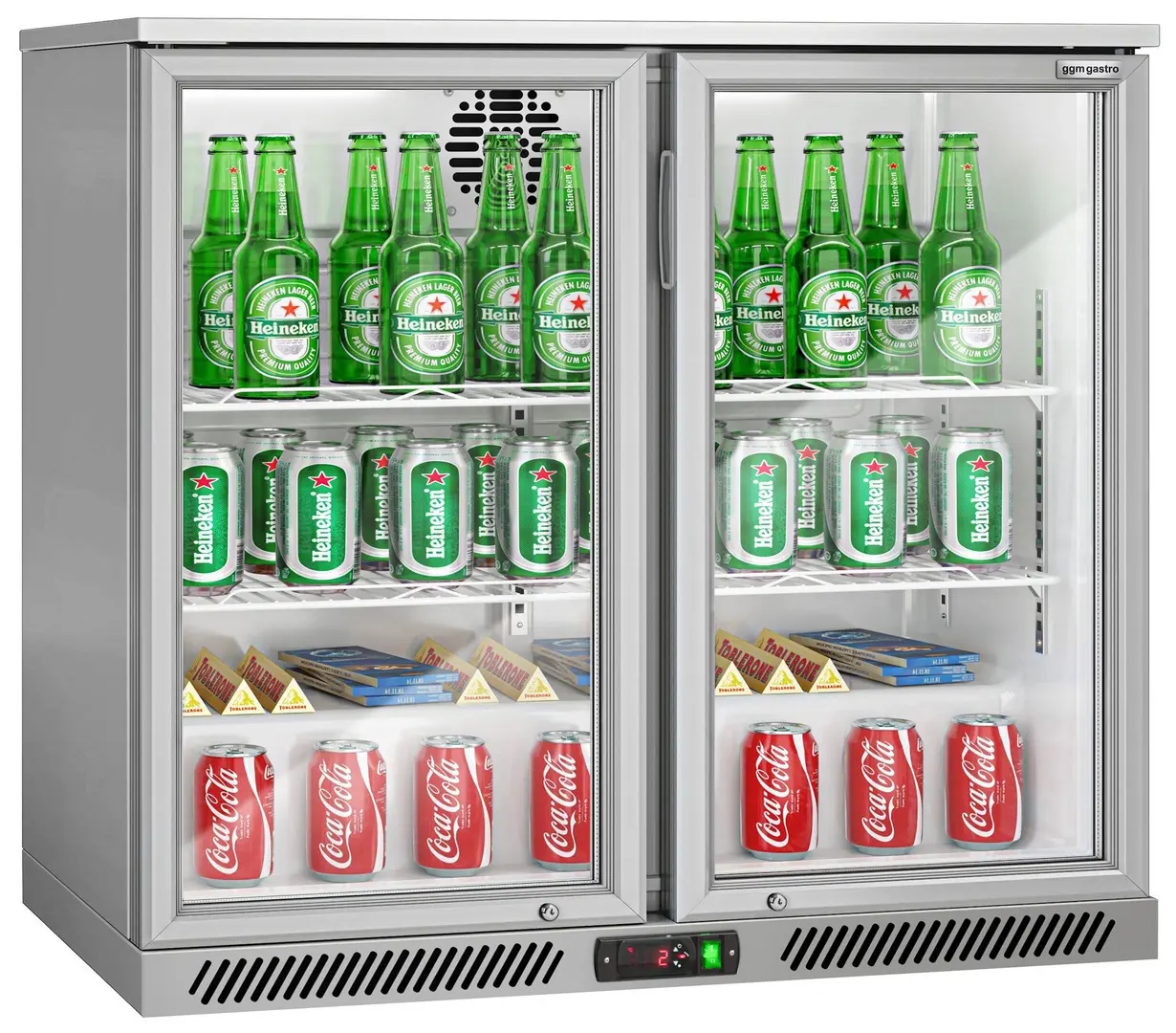Vitrina frigorifica de bar GGM Gastro BKTG220EN (Inox)