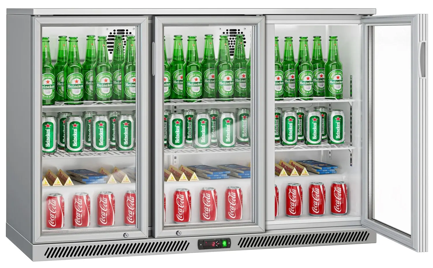 Барная холодильная витрина GGM Gastro BKTG320ENN (Inox) - 2