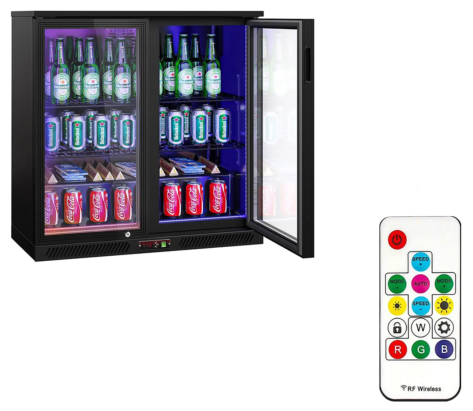 Барная холодильная витрина GGM Gastro BKTLG220SN RGB (Black) - 11