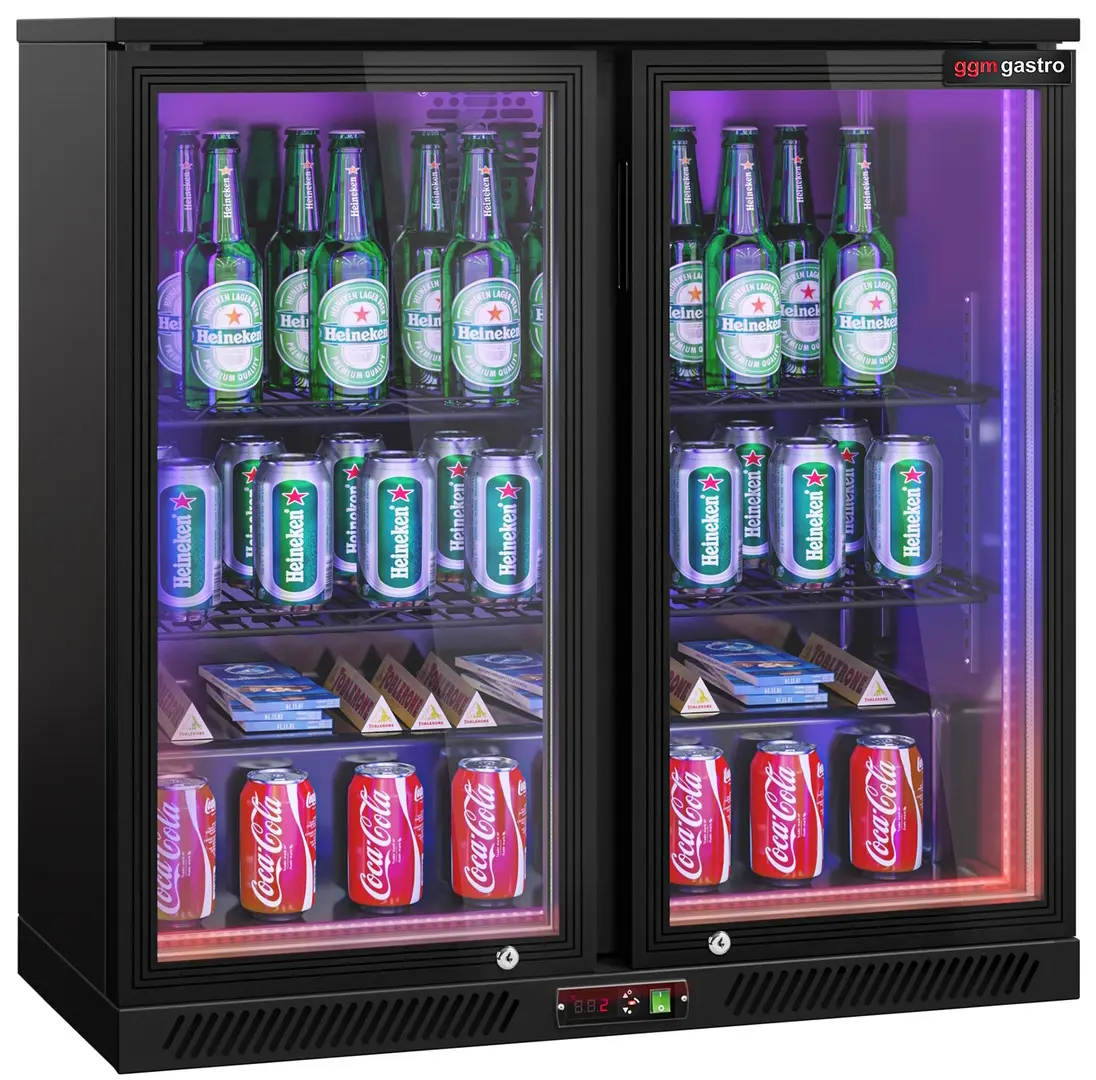 Барная холодильная витрина GGM Gastro BKTLG220SN RGB (Black)