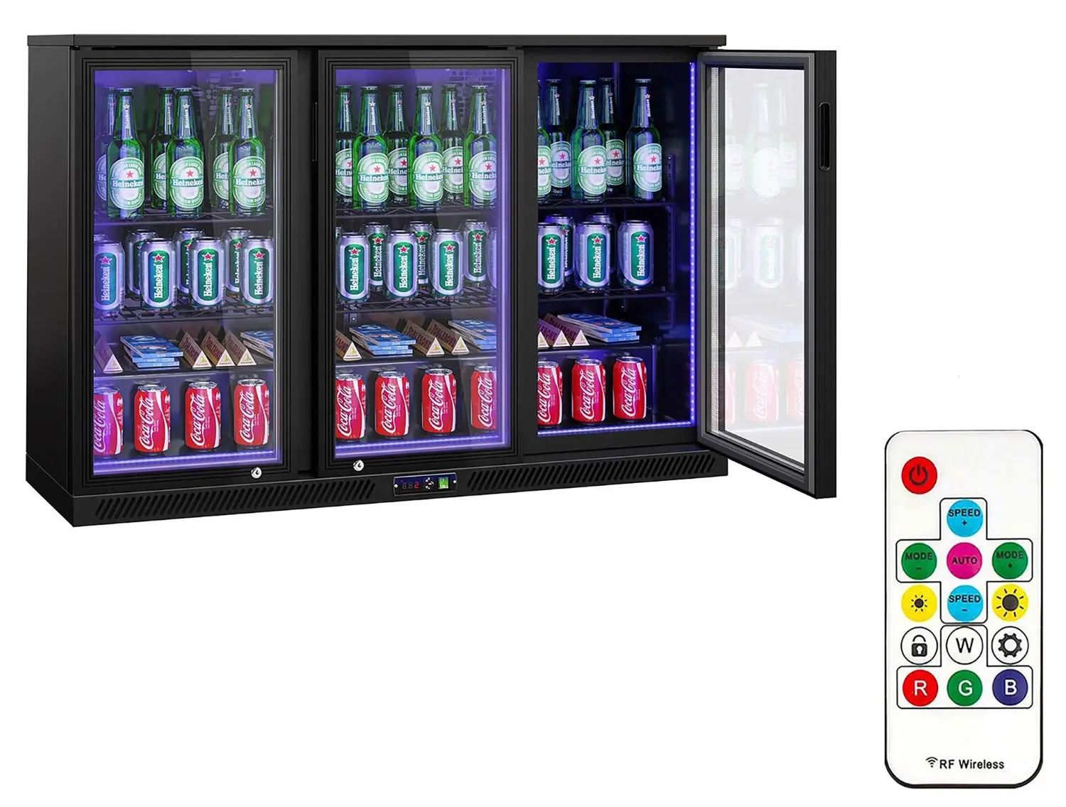 Барная холодильная витрина GGM Gastro BKTLG320SNN RGB (Black) - 7