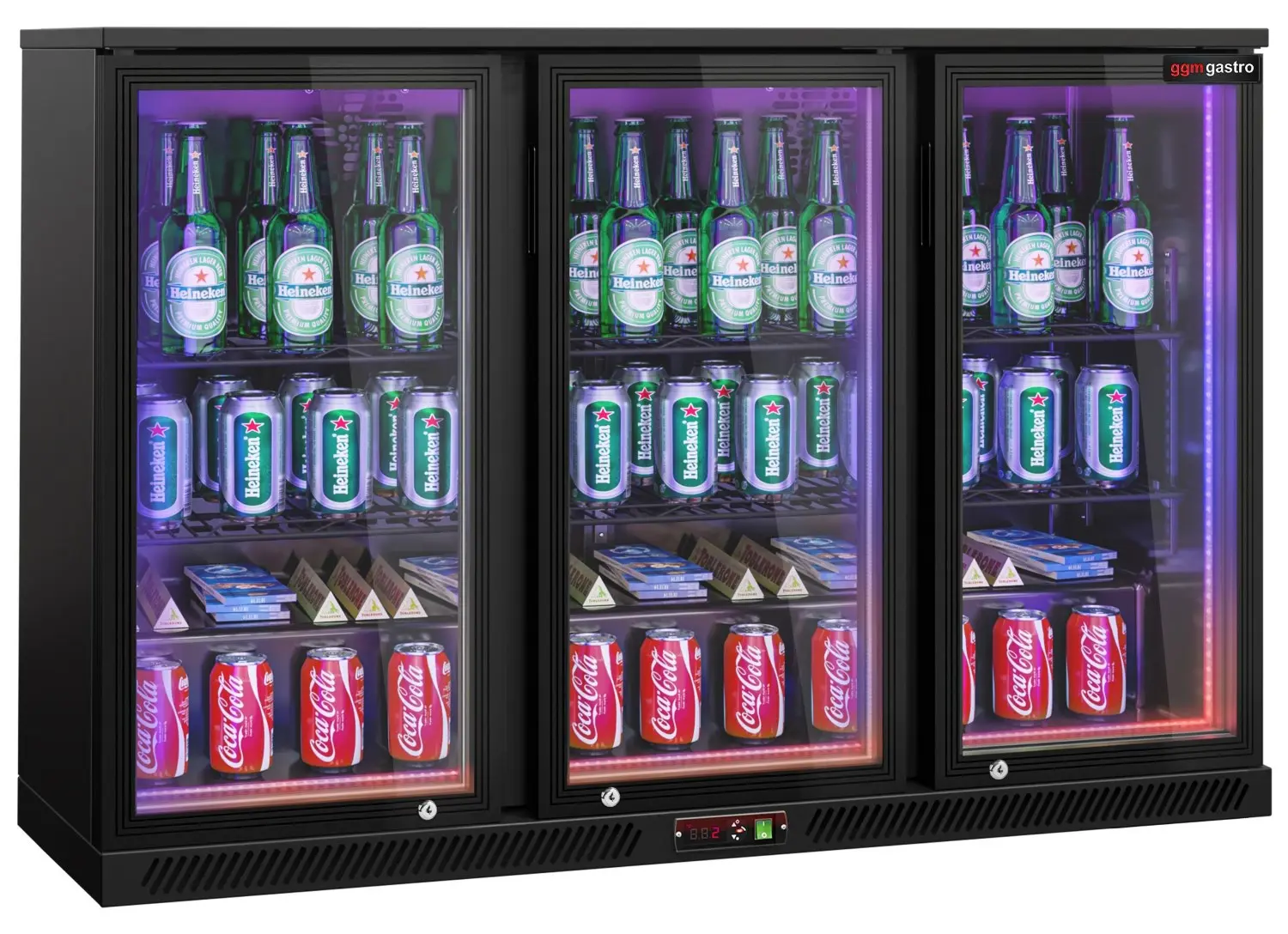 Барная холодильная витрина GGM Gastro BKTLG320SNN RGB (Black)