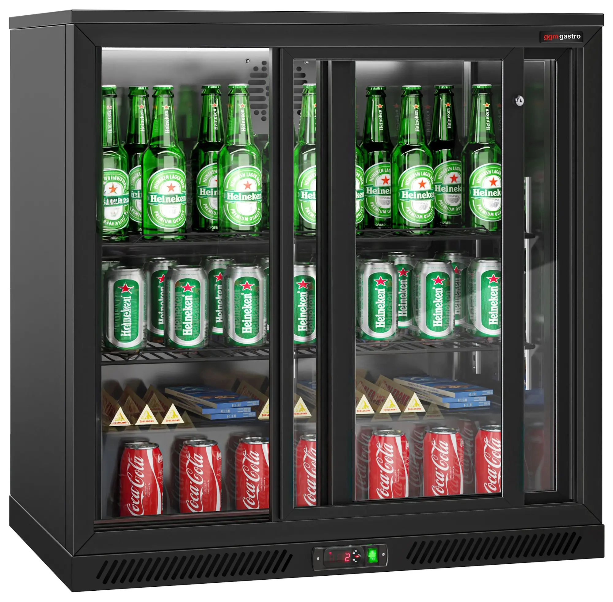 Барная холодильная витрина GGM Gastro BKTSTG220N (Black) - 2