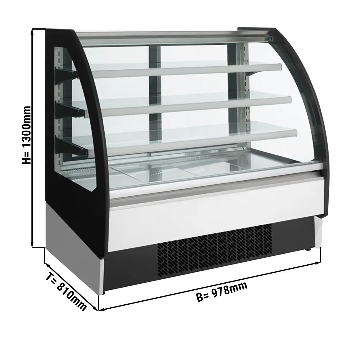 Vitrina frigorifica de prezentare GGM Gastro KUI108A-A (Black/White) - 2