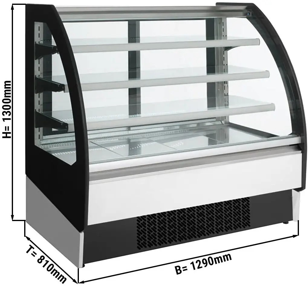 Vitrina frigorifica de prezentare GGM Gastro KUI138A-A (Black/White) - 3