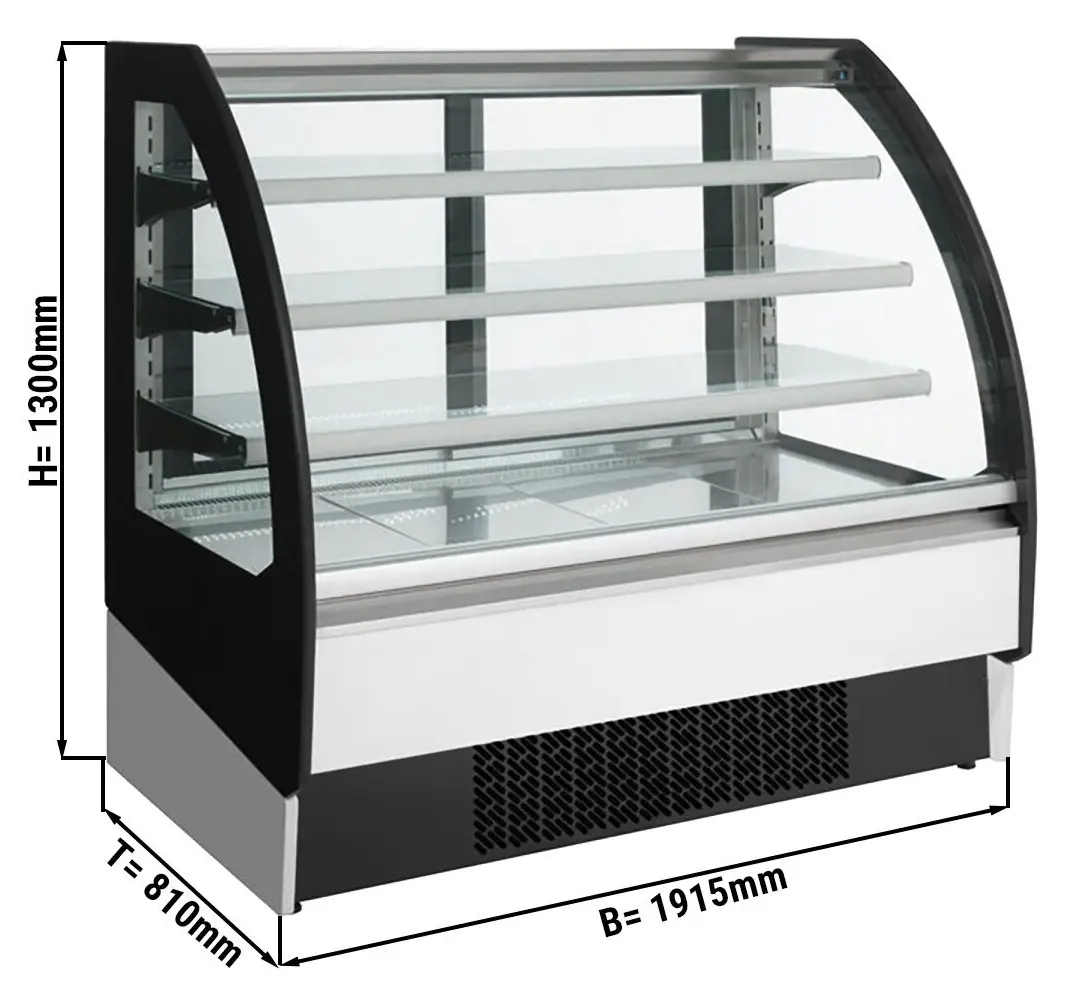 Vitrina frigorifica de prezentare GGM Gastro KUI198A-A (Black/White) - 2