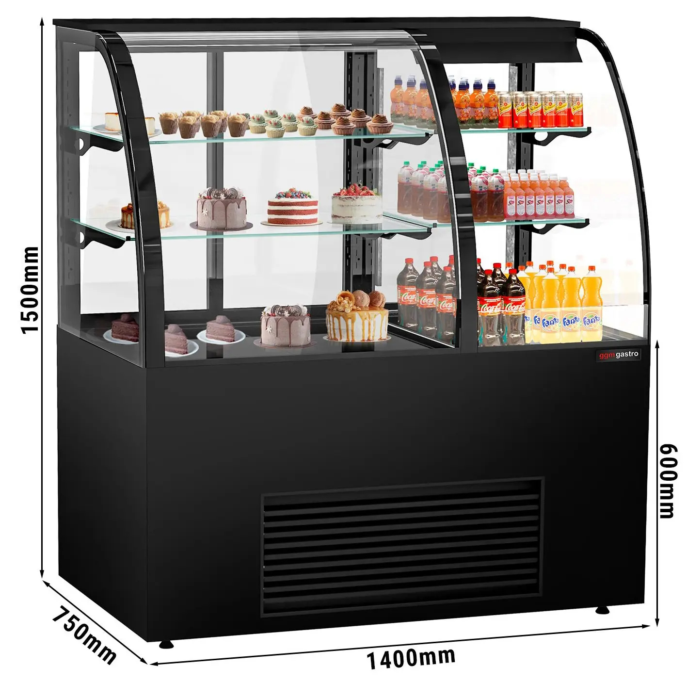 Демонстрационная холодильная витрина GGM Gastro KUTAL141N (Black) - 7