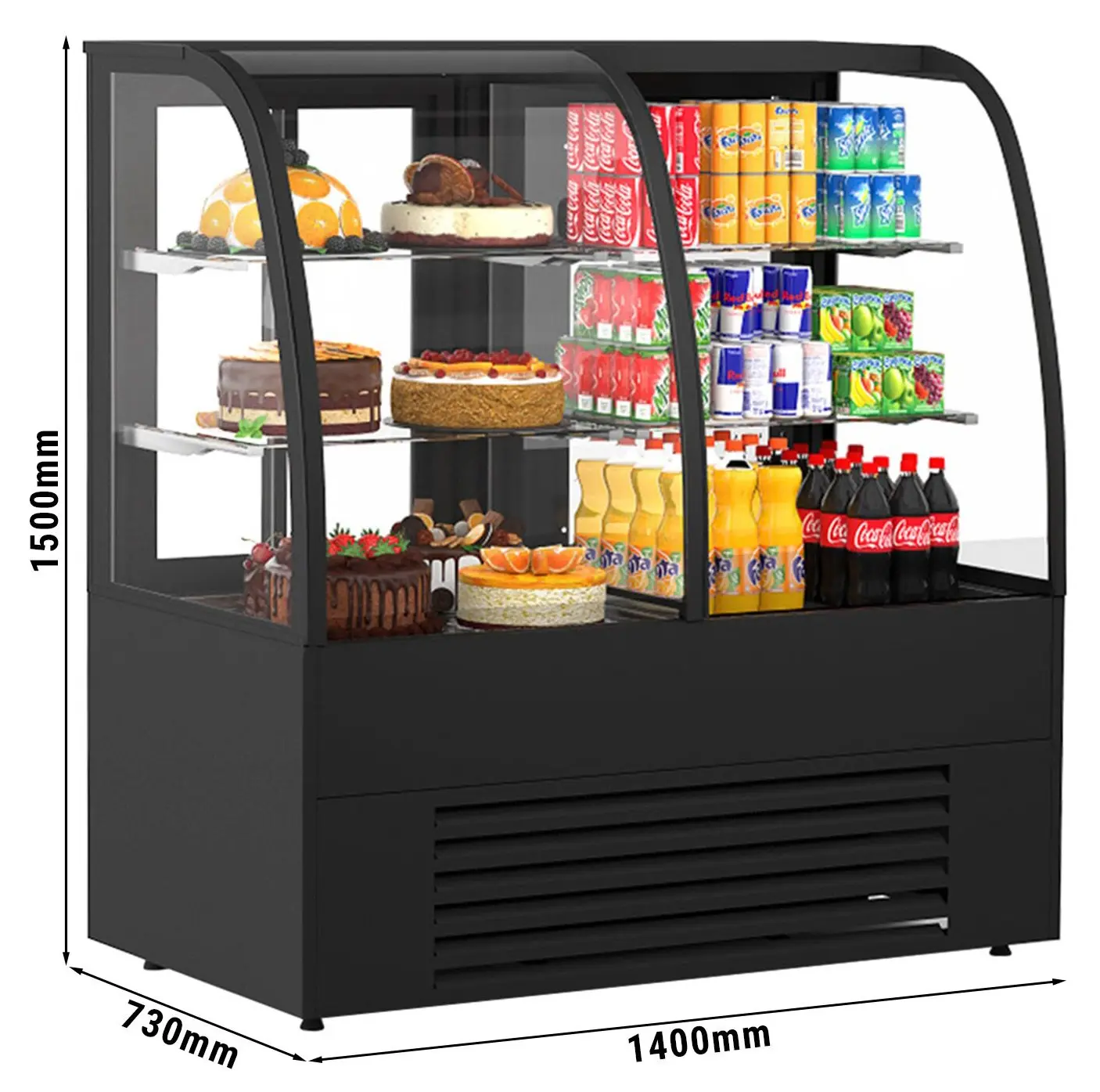 Vitrina frigorifica de prezentare GGM Gastro KUTSE141 (Black) - 14