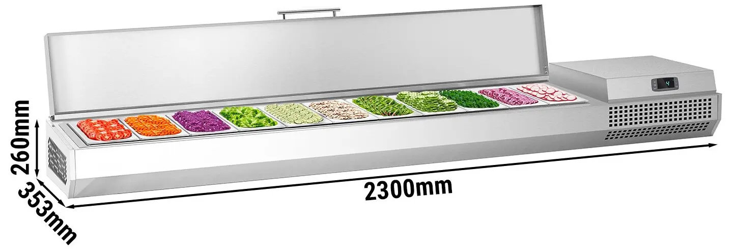 Холодильная витрина для ингредиентов GGM Gastro AEI233 (Inox) - 10