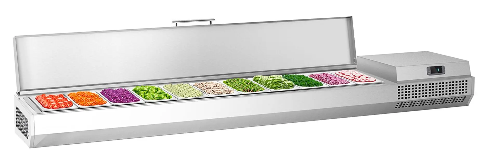 Холодильная витрина для ингредиентов GGM Gastro AEI233 (Inox)