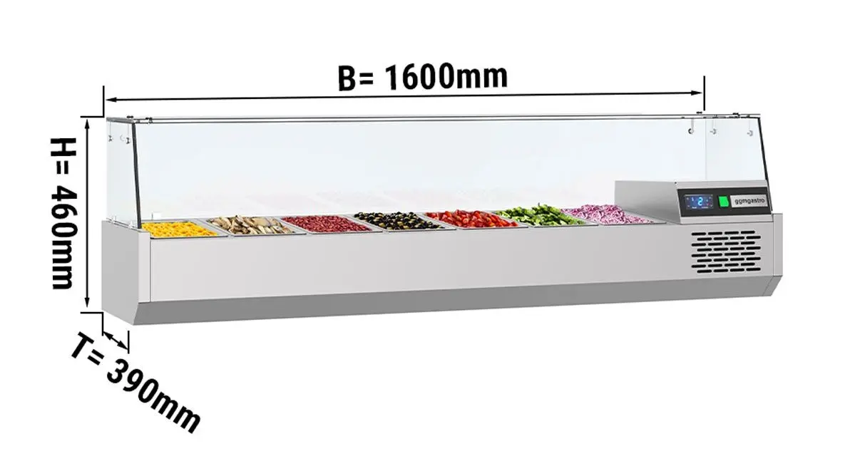 Холодильная витрина для ингредиентов GGM Gastro AGF164 (Inox) - 5