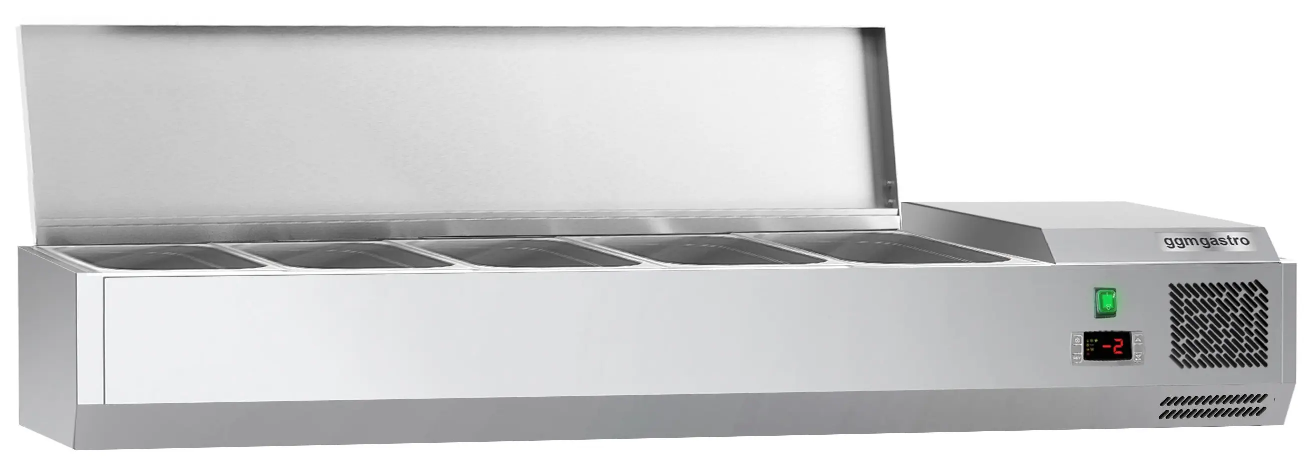Vitrina frigorifica de ingrediente GGM Gastro AGG123END#07 (Inox) - 2