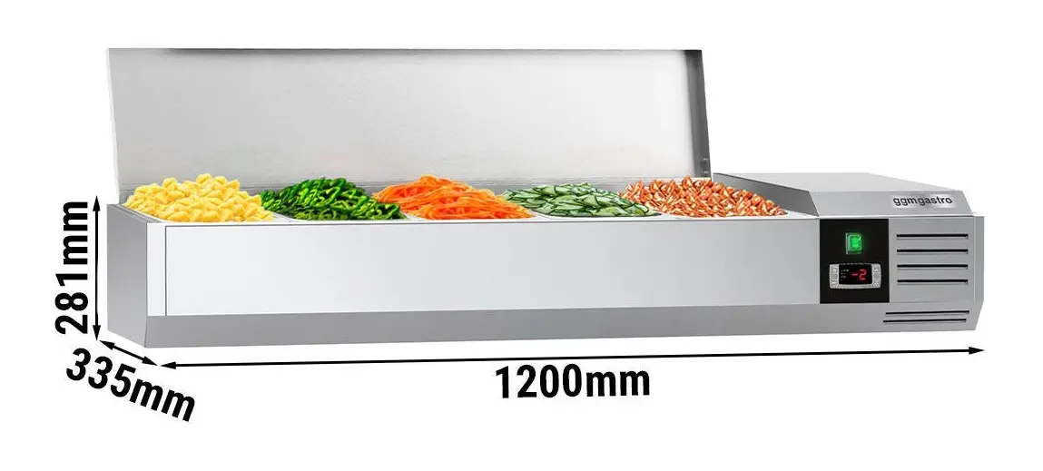 Холодильная витрина для ингредиентов GGM Gastro AGG123END (Inox) - 6