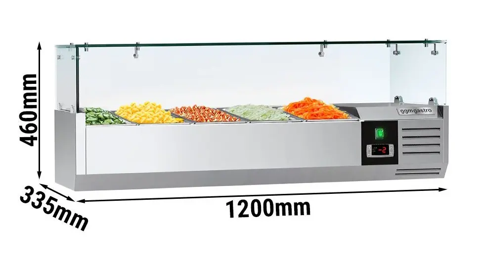 Холодильная витрина для ингредиентов GGM Gastro AGG123ND (Inox) - 3