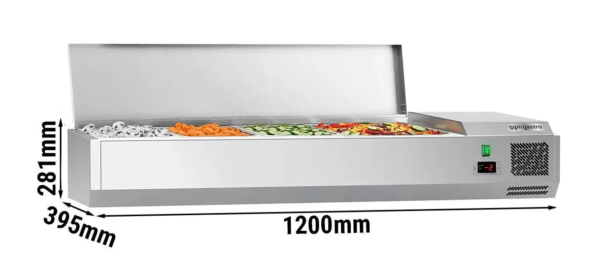 Vitrina frigorifica de ingrediente GGM Gastro AGG124END#07 (Inox) - 6