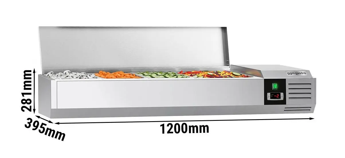 Vitrina frigorifica de ingrediente GGM Gastro AGG124END (Inox) - 6