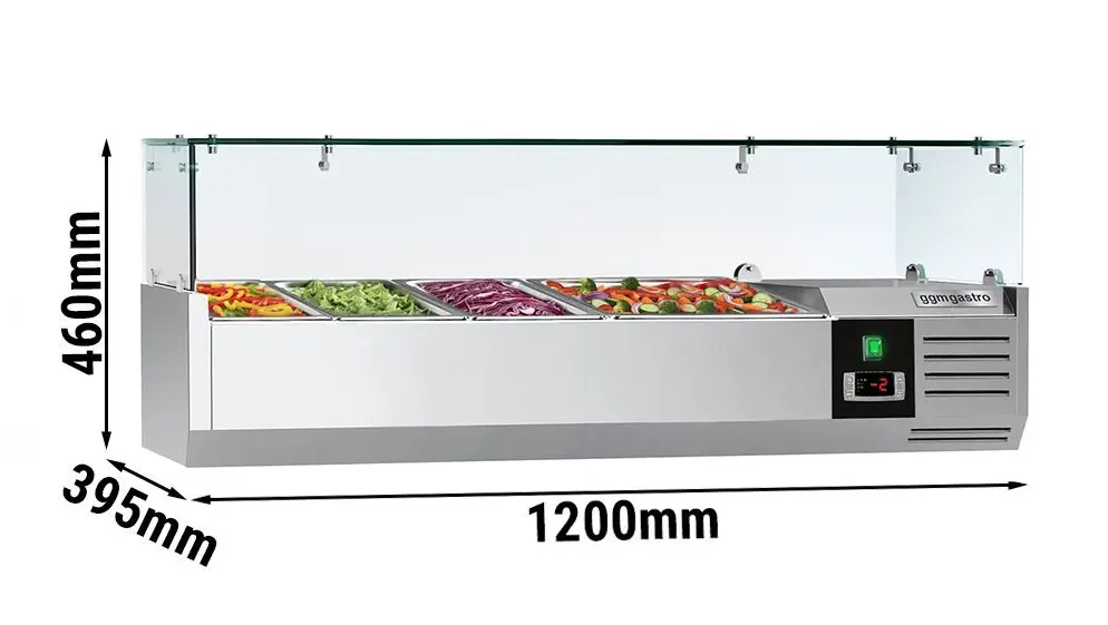 Vitrina frigorifica de ingrediente GGM Gastro AGG124ND (Inox) - 6
