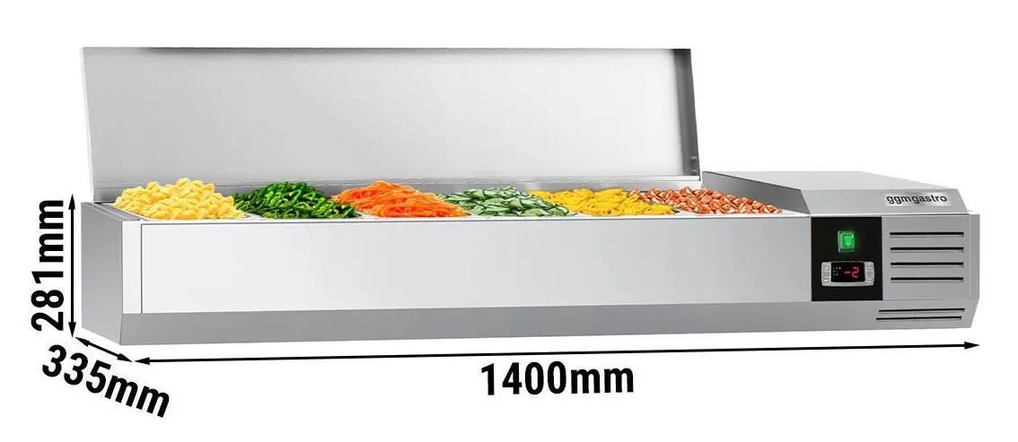 Холодильная витрина для ингредиентов GGM Gastro AGG143END (Inox) - 4
