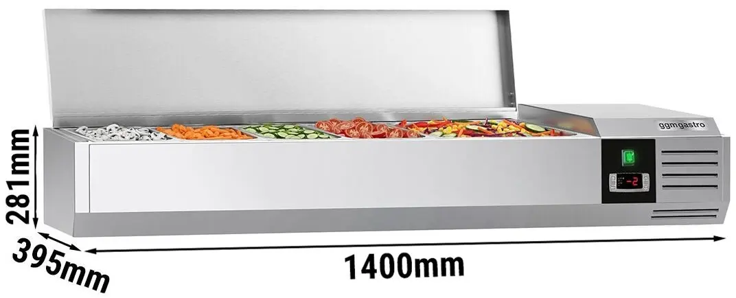 Vitrina frigorifica de ingrediente GGM Gastro AGG144END (Inox) - 5