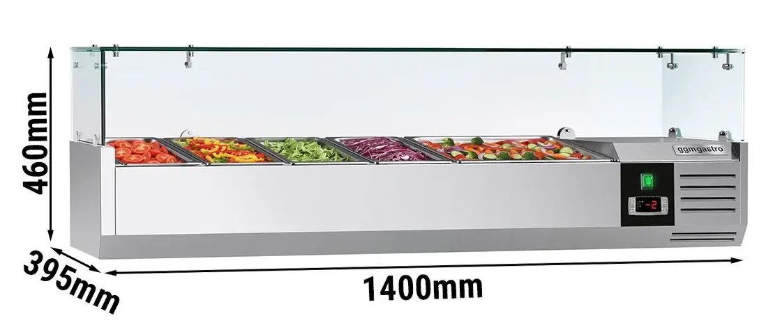 Холодильная витрина для ингредиентов GGM Gastro AGG144ND (Inox) - 6