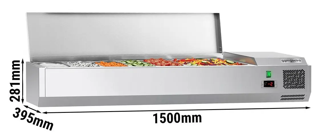 Vitrina frigorifica de ingrediente GGM Gastro AGG154END#07 (Inox) - 6