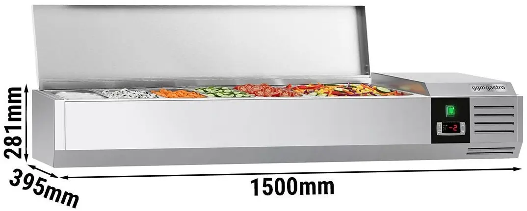 Холодильная витрина для ингредиентов GGM Gastro AGG154END (Inox) - 6