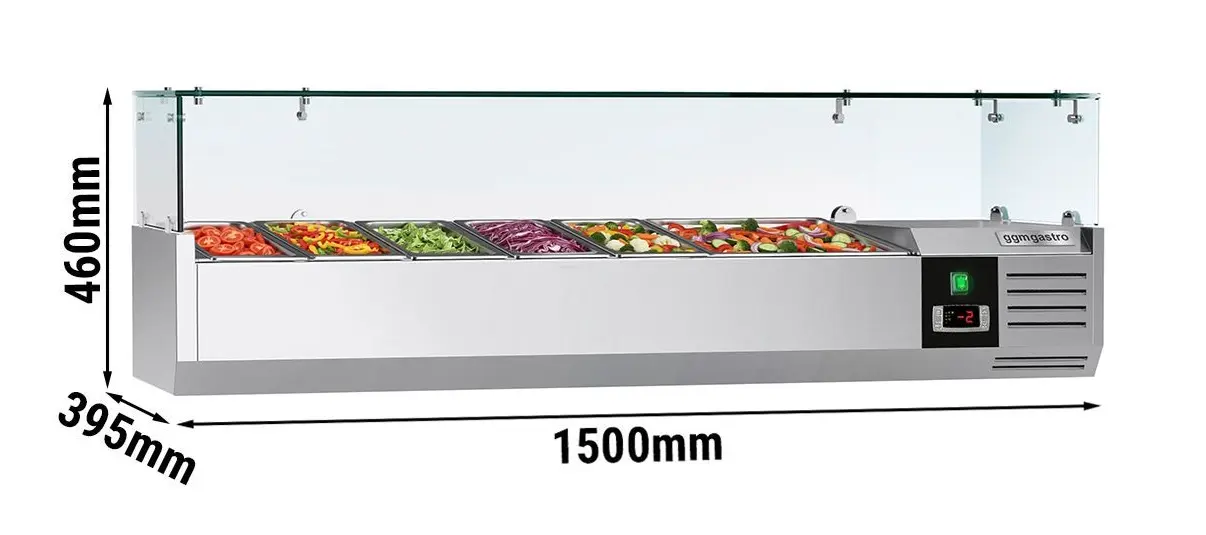 Холодильная витрина для ингредиентов GGM Gastro AGG154ND (Inox) - 6