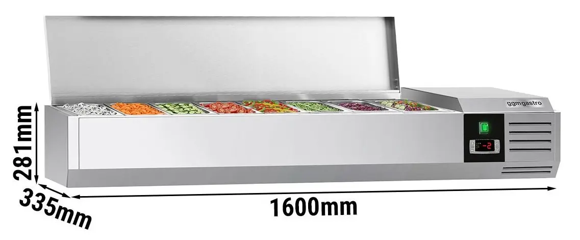 Vitrina frigorifica de ingrediente GGM Gastro AGG163END (Inox) - 4