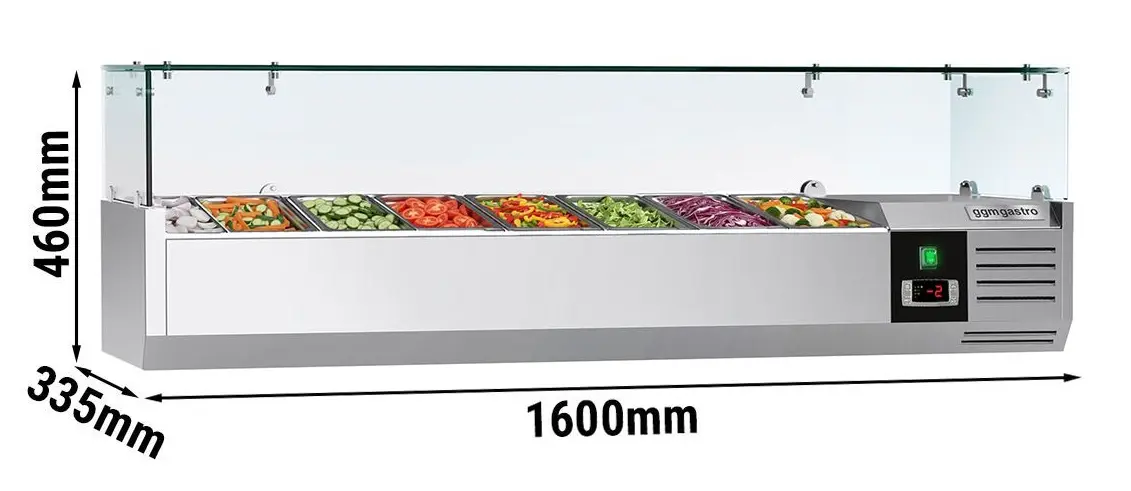 Холодильная витрина для ингредиентов GGM Gastro AGG163ND (Inox) - 3