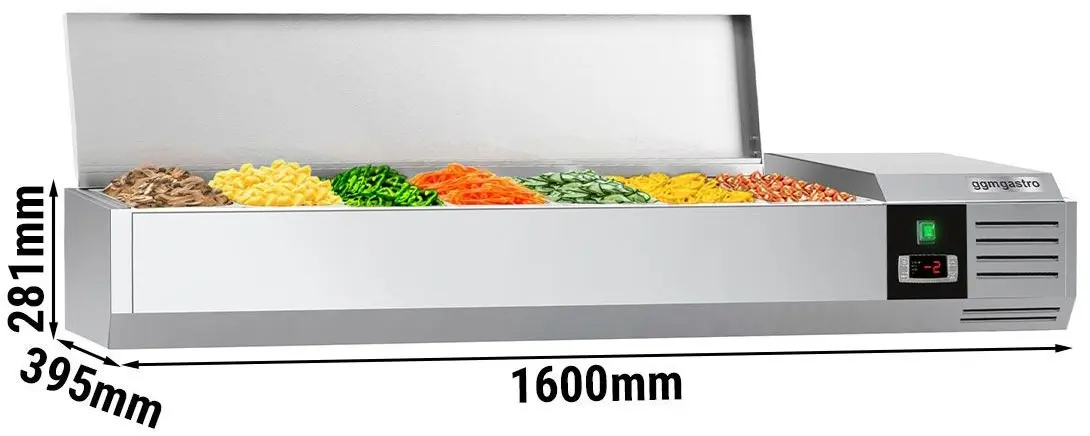 Vitrina frigorifica de ingrediente GGM Gastro AGG164END (Inox) - 6
