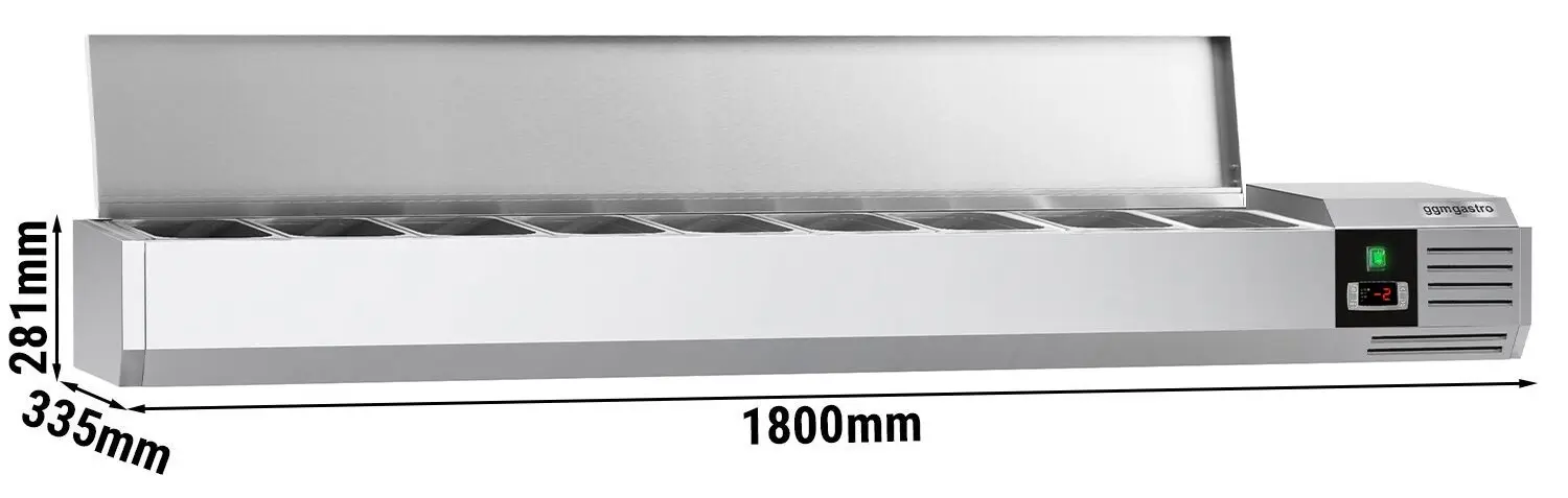 Vitrina frigorifica de ingrediente GGM Gastro AGG183END (Inox) - 6