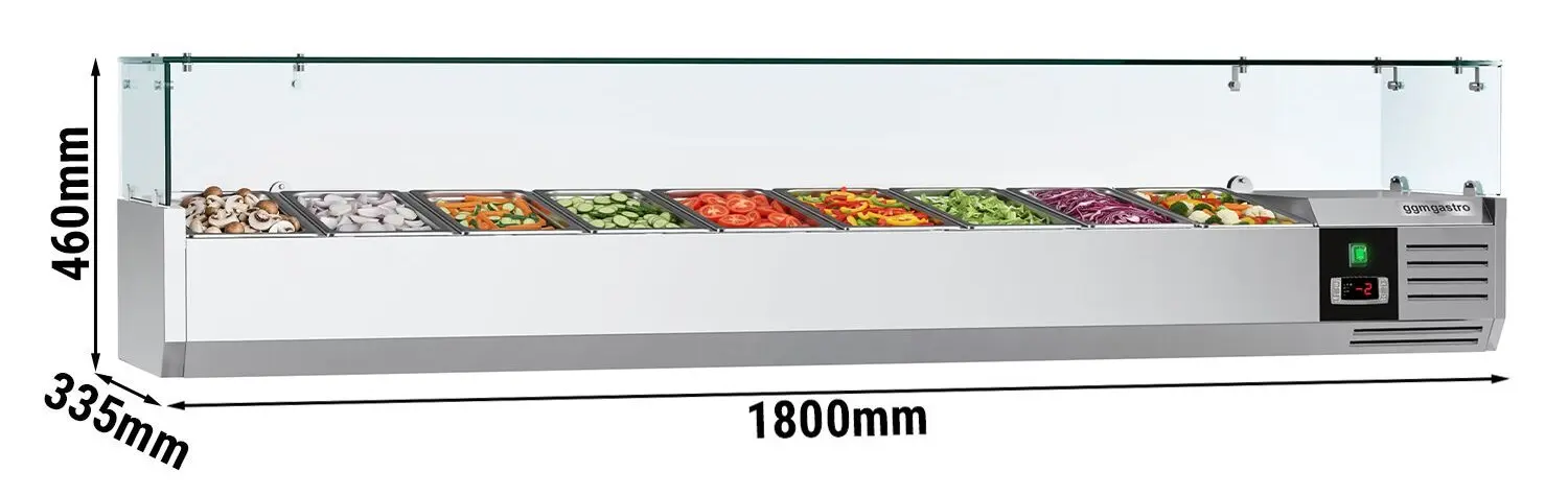 Холодильная витрина для ингредиентов GGM Gastro AGG183ND (Inox) - 6
