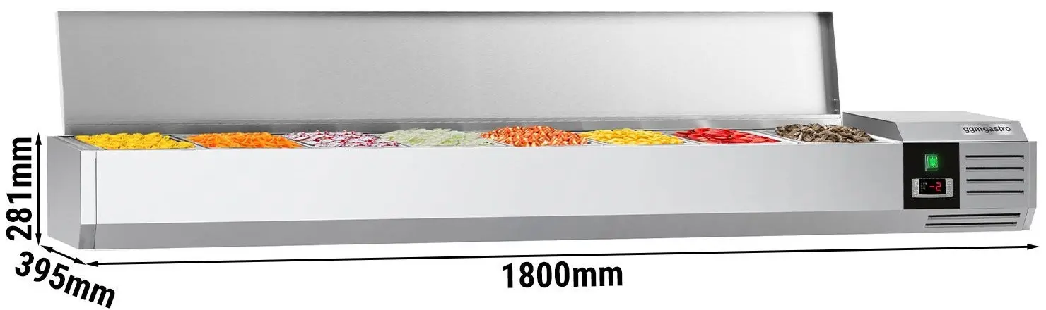 Холодильная витрина для ингредиентов GGM Gastro AGG184END (Inox) - 5