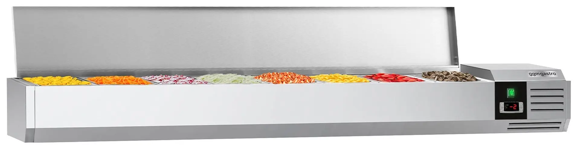 Холодильная витрина для ингредиентов GGM Gastro AGG184END (Inox)